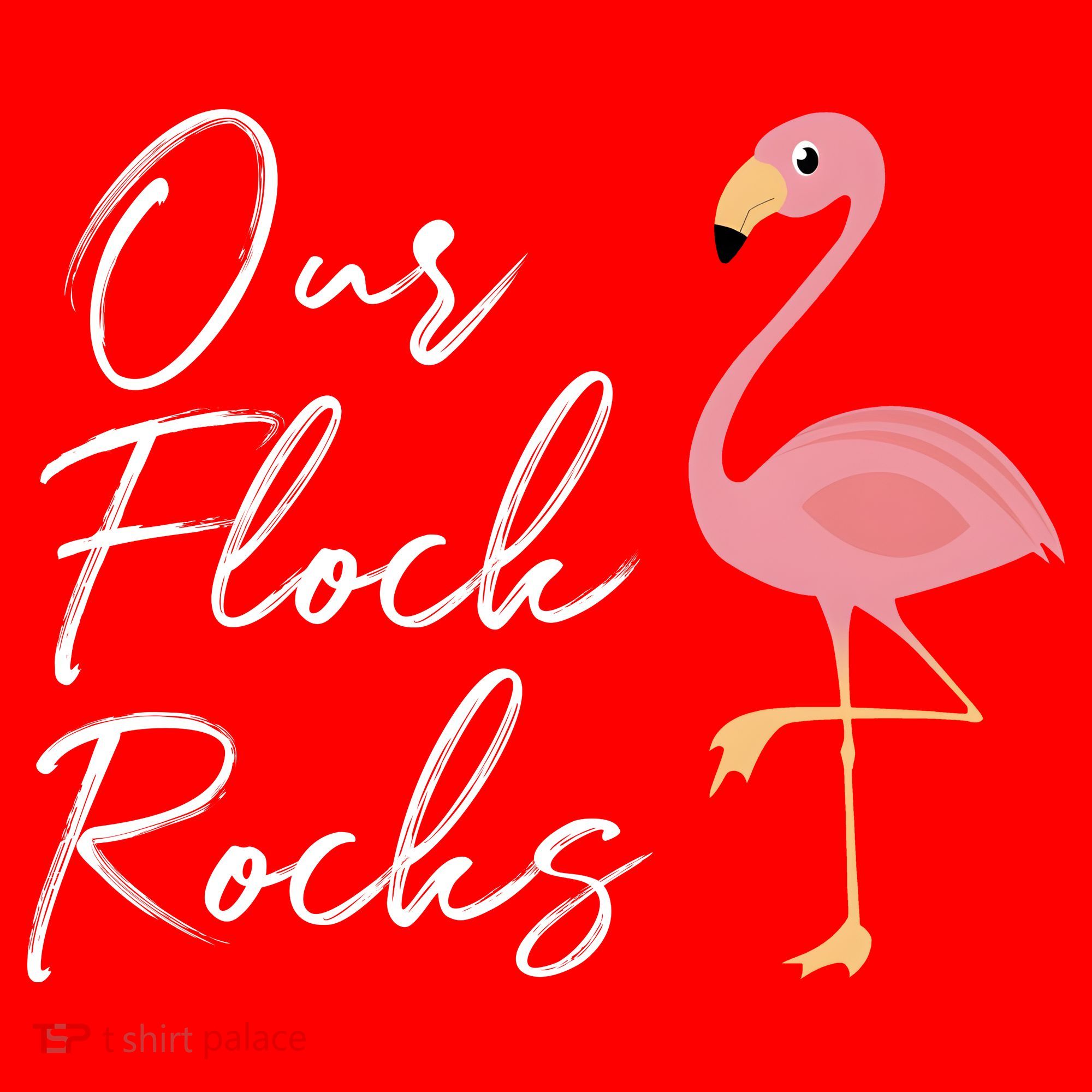 Our Flock Rocks Flamingo Lover Funny Cute Santa Hat