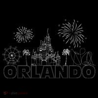 Orlando Florida Retroactive Skyline USA-Made Doggie Bandana thumb 2