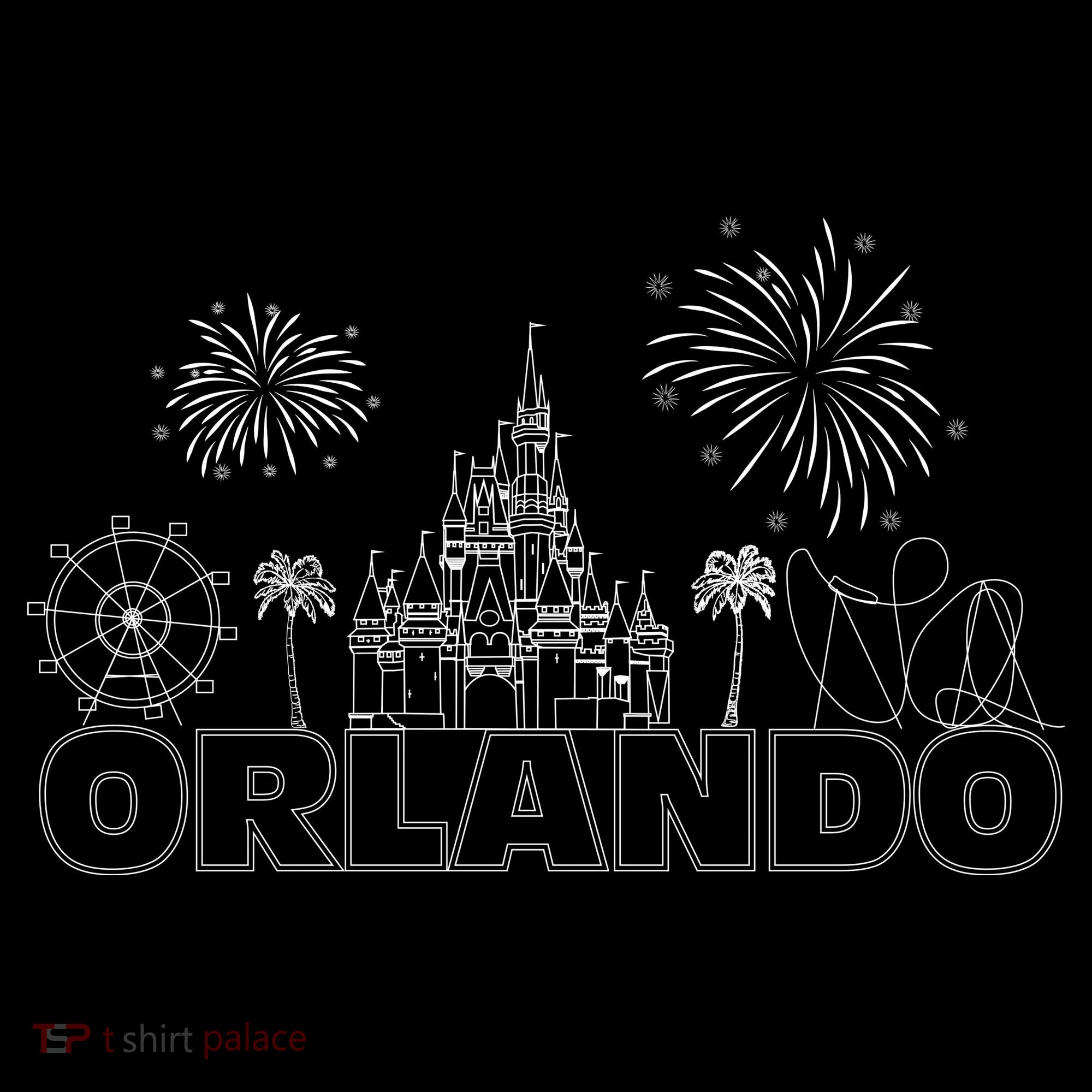 Orlando Florida Retroactive Skyline USA-Made Doggie Bandana