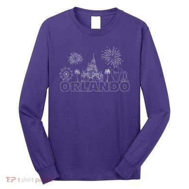 Orlando Florida Retroactive Skyline Long Sleeve Shirt