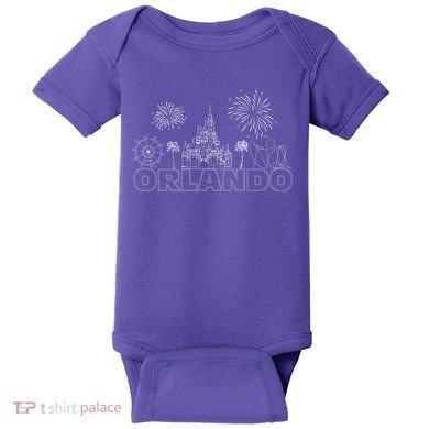 Orlando Florida Retroactive Skyline Baby Bodysuit