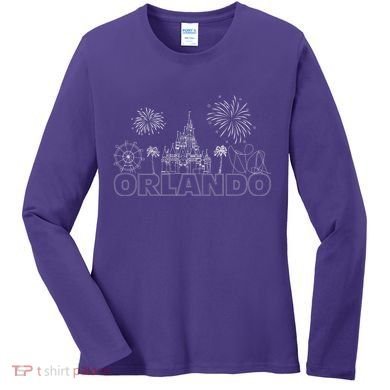 Orlando Florida Retroactive Skyline Women's Long Sleeve Shirt