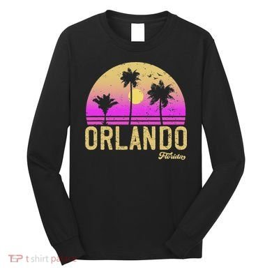 Orlando Florida Retro Vintage Sunset Long Sleeve Shirt