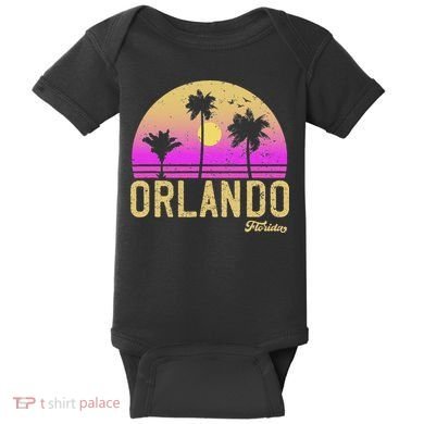 Orlando Florida Retro Vintage Sunset Baby Bodysuit