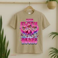 Our Flock Rocks Funny Flamingos Vacation Family Friends T-Shirt thumb 2