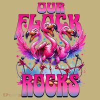 Our Flock Rocks Funny Flamingos Vacation Family Friends T-Shirt thumb 7