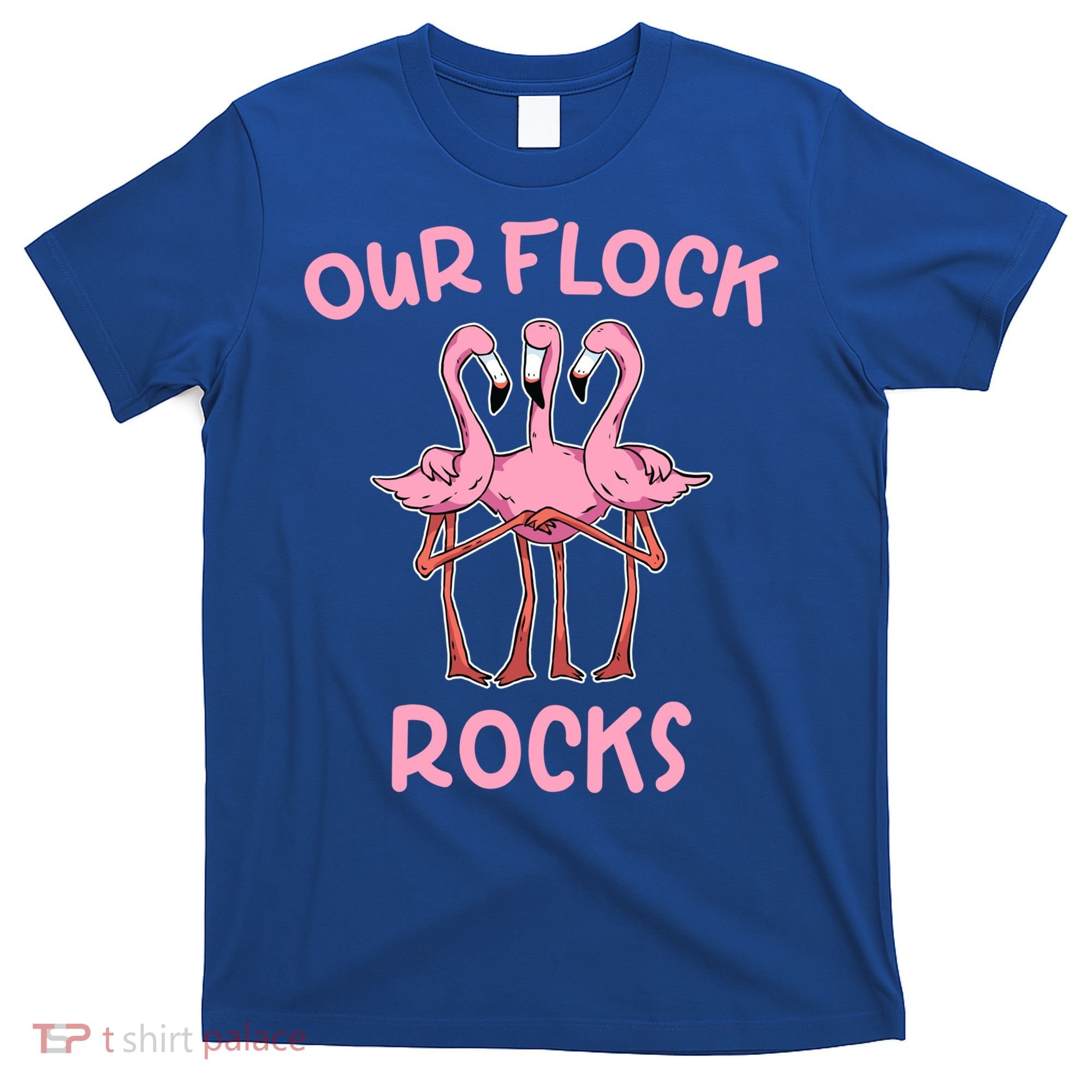 Our Flock Rocks Flamingo Matching Family Vacation Group Gift T-Shirt