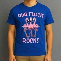 Our Flock Rocks Flamingo Matching Family Vacation Group Gift T-Shirt thumb 3