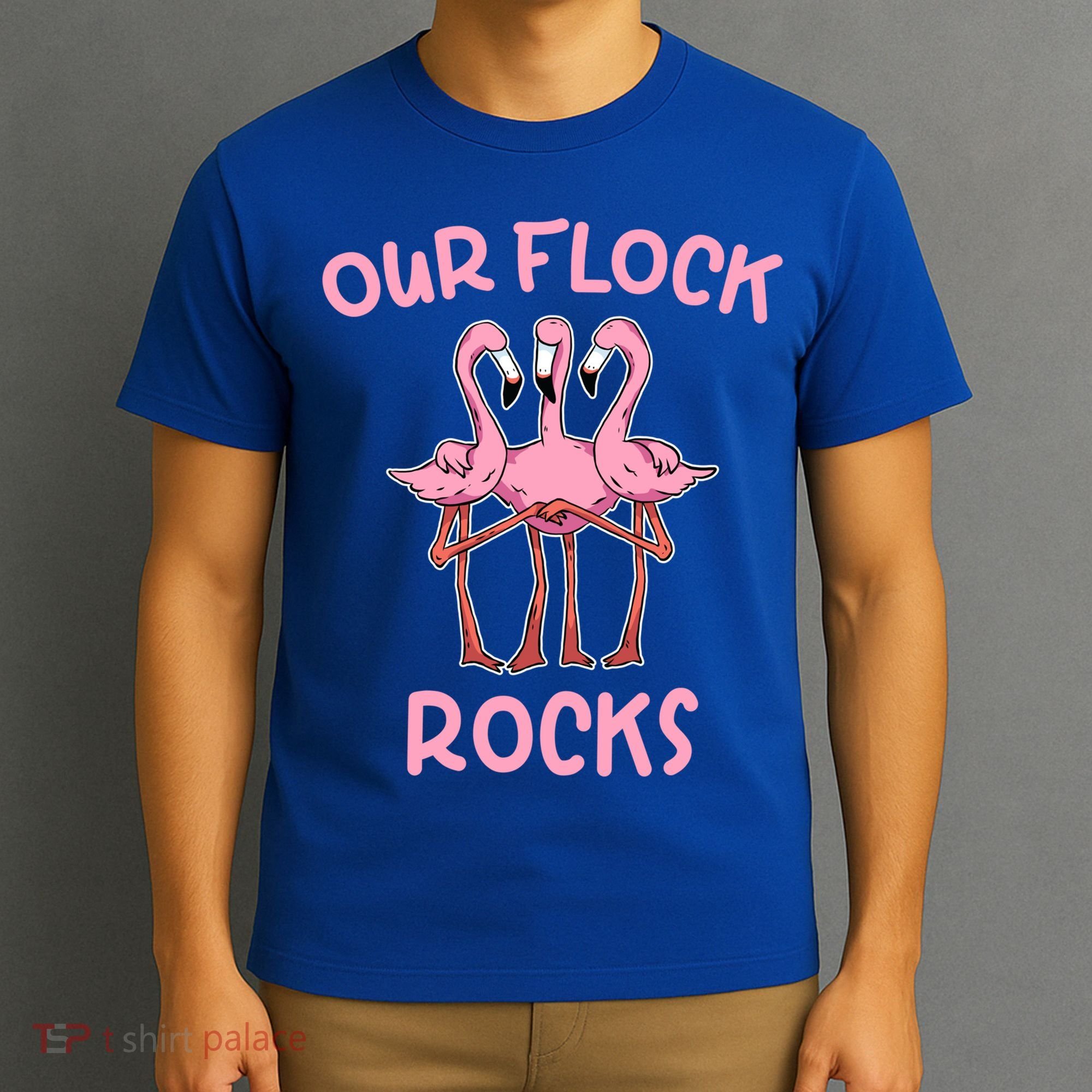 Our Flock Rocks Flamingo Matching Family Vacation Group Gift T-Shirt