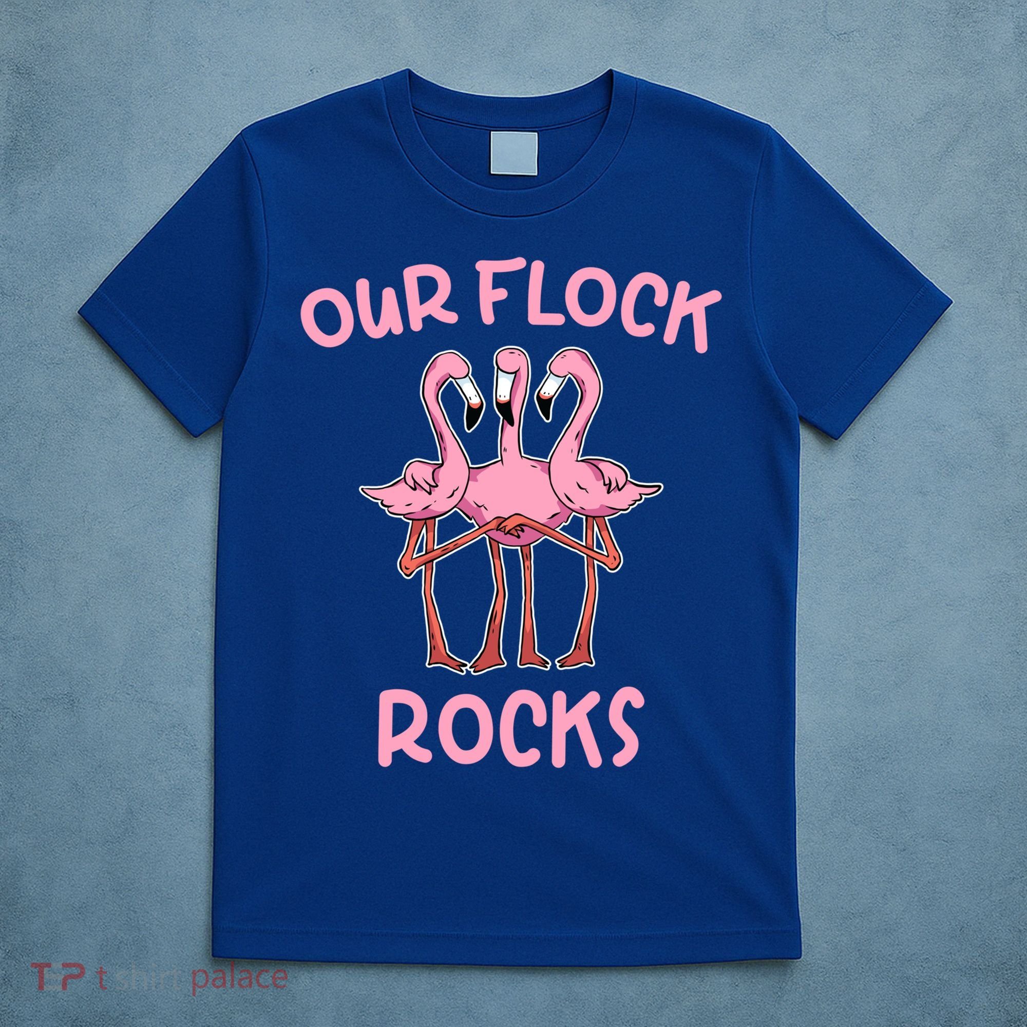 Our Flock Rocks Flamingo Matching Family Vacation Group Gift T-Shirt