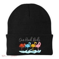 Our Flock Rocks Flamingos Lover Family Beanie thumb 0