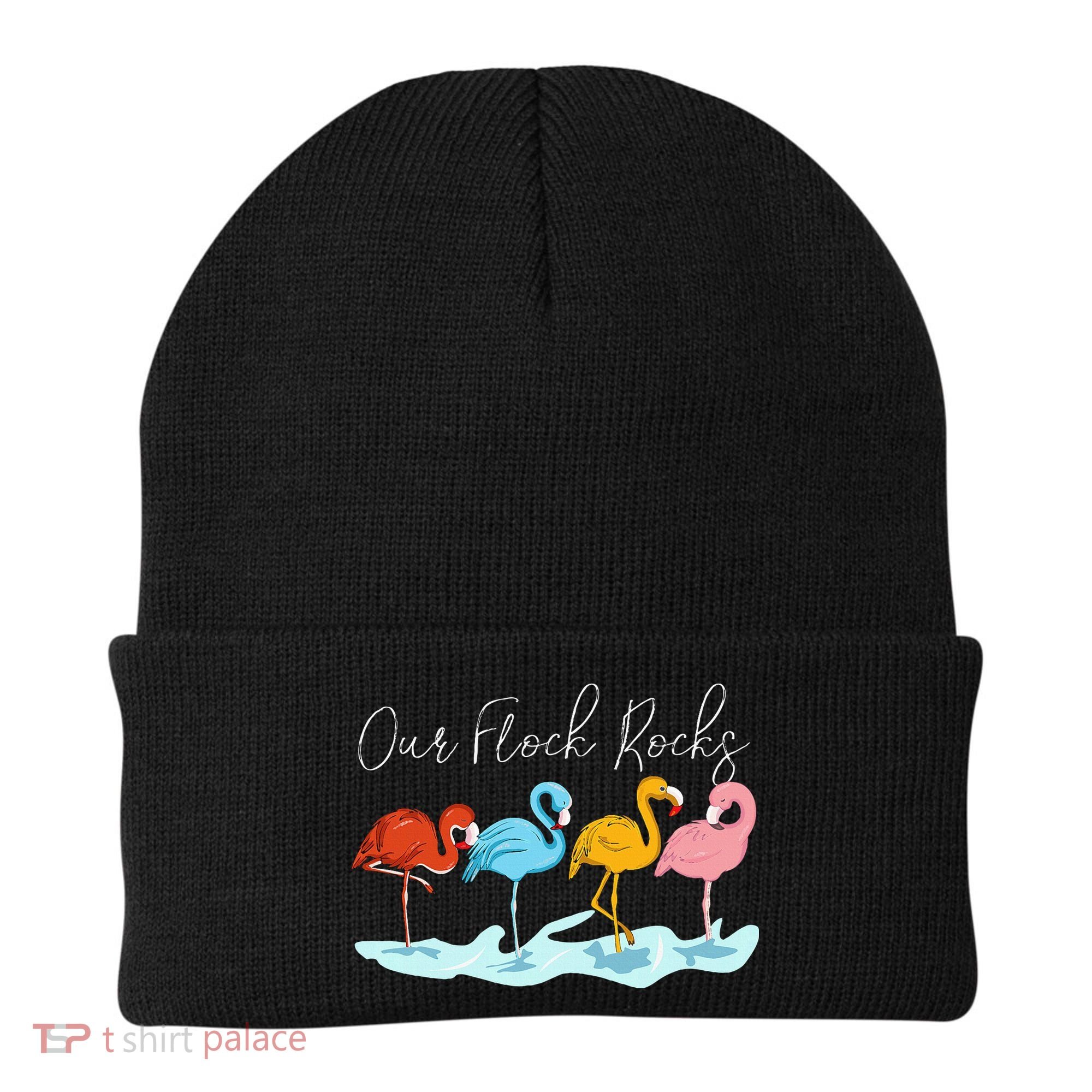 Our Flock Rocks Flamingos Lover Family Beanie