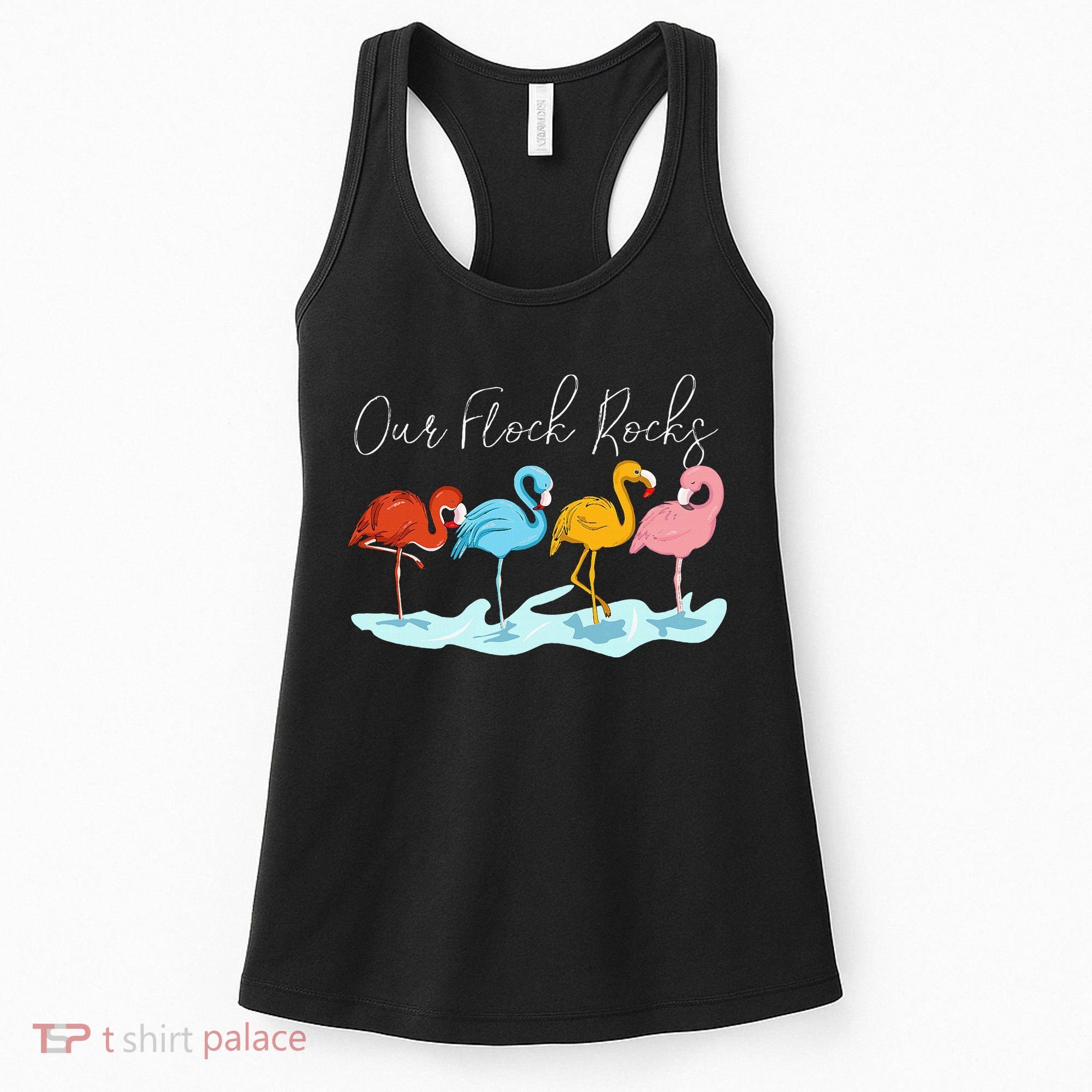 Our Flock Rocks Flamingos Lover Family Women's Tank Top
