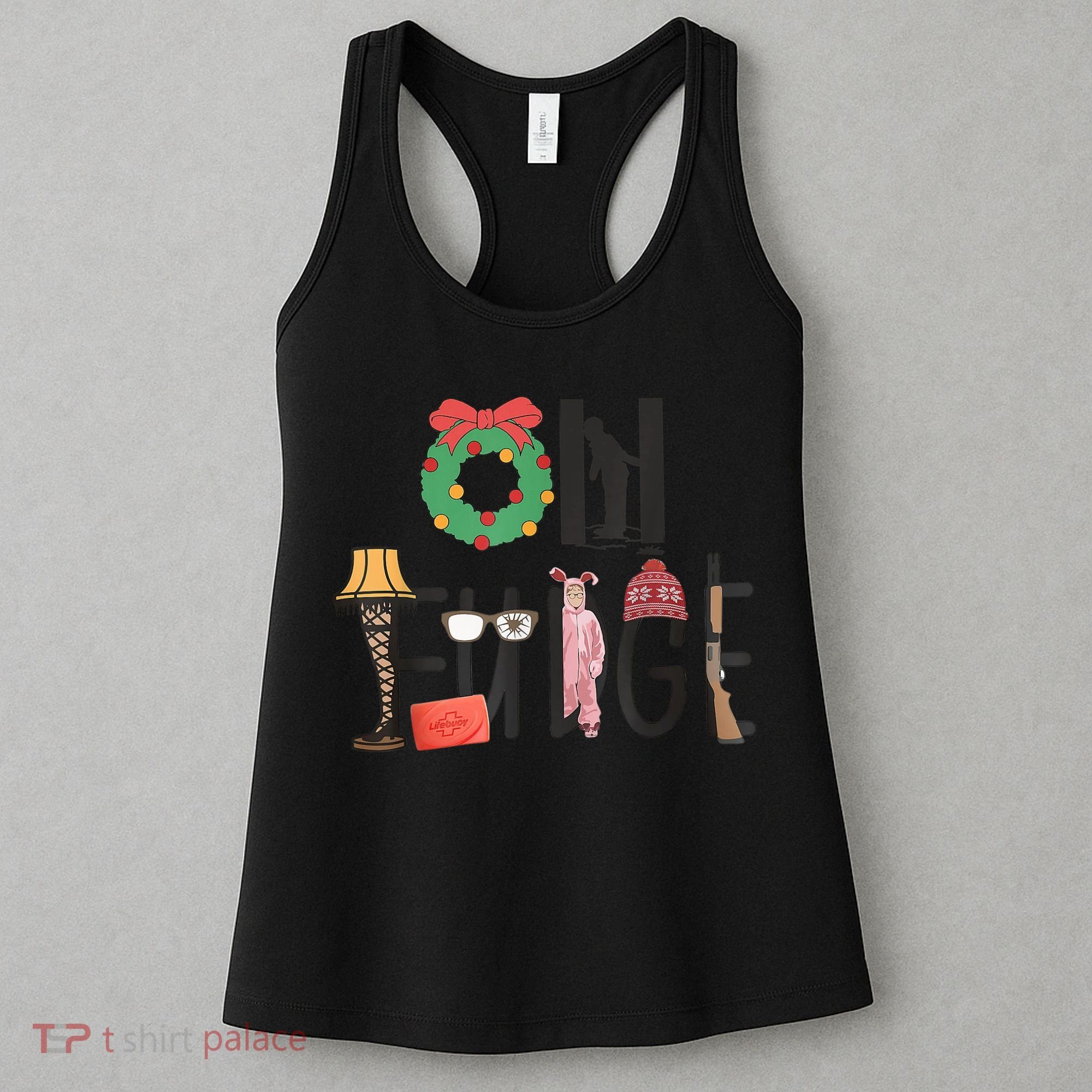 Oh Fudge Santa Hat Christmas Story Family Christmas Women's Tank Top
