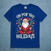 Om For The Holidays Santa In Lotus Pose Santa Yoga Meaningful Gift T-Shirt thumb 5