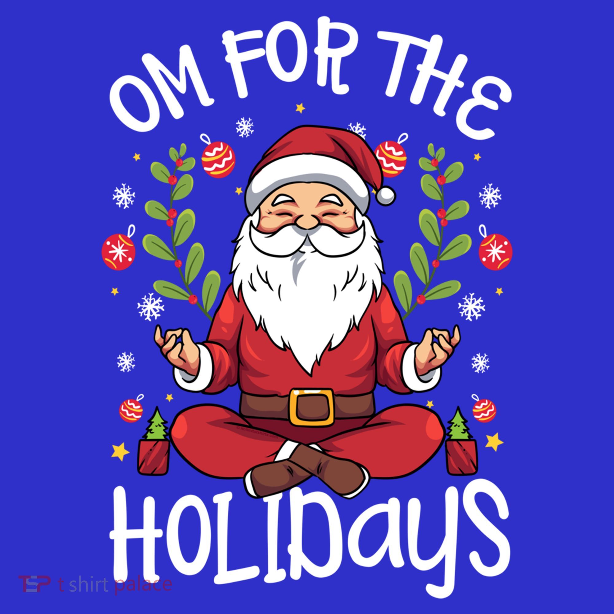 Om For The Holidays Santa In Lotus Pose Santa Yoga Meaningful Gift Polo