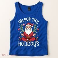 Om For The Holidays Santa In Lotus Pose Santa Yoga Meaningful Gift Tank Top thumb 2