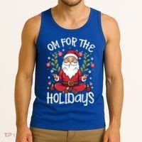 Om For The Holidays Santa In Lotus Pose Santa Yoga Meaningful Gift Tank Top thumb 3