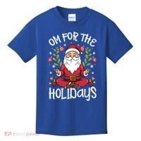 Om For The Holidays Santa In Lotus Pose Santa Yoga Meaningful Gift Kids T-Shirt thumb 0