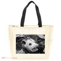 Opossum Funny Think Twice I Don't Even Think Once Possum Tote Bag thumb 0