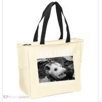 Opossum Funny Think Twice I Don't Even Think Once Possum Tote Bag thumb 2