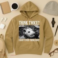 Opossum Funny Think Twice I Don't Even Think Once Possum Hoodie thumb 3