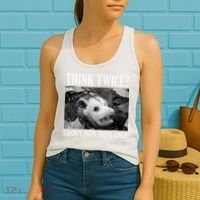 Opossum Funny Think Twice I Don't Even Think Once Possum Women's Tank Top thumb 2