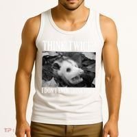 Opossum Funny Think Twice I Don't Even Think Once Possum Tank Top thumb 3