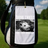 Opossum Funny Think Twice I Don't Even Think Once Possum Golf Towel thumb 2