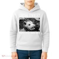 Opossum Funny Think Twice I Don't Even Think Once Possum Kids Hoodie thumb 4