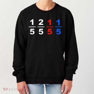 One Fifth Two Fifth Red Fifth Blue Fifth Funny Math Humor Women's Sweatshirt