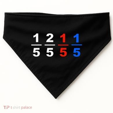 One Fifth Two Fifth Red Fifth Blue Fifth Funny Math Humor USA-Made Doggie Bandana