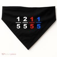 One Fifth Two Fifth Red Fifth Blue Fifth Funny Math Humor USA-Made Doggie Bandana thumb 0