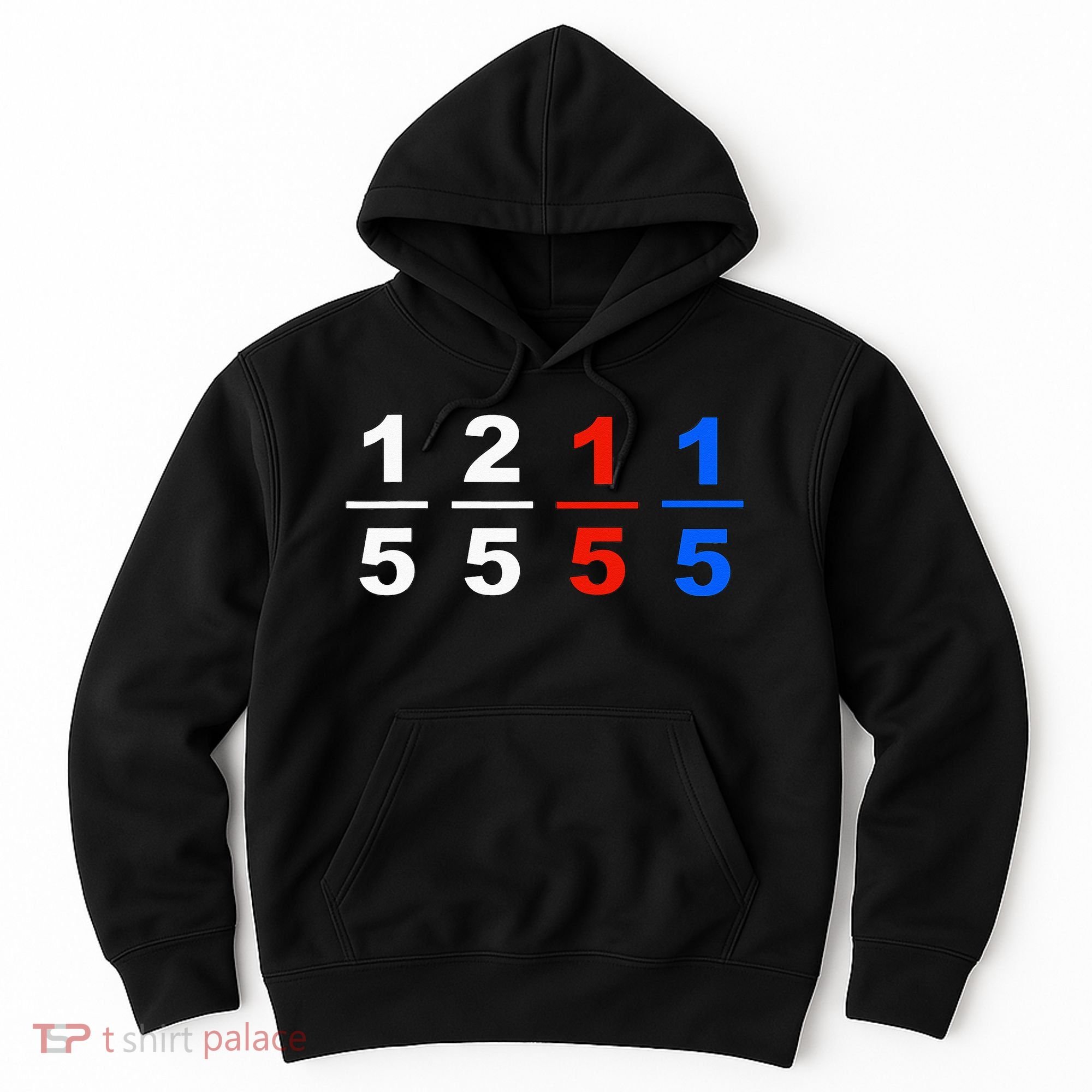 One Fifth Two Fifth Red Fifth Blue Fifth Funny Math Humor Hoodie