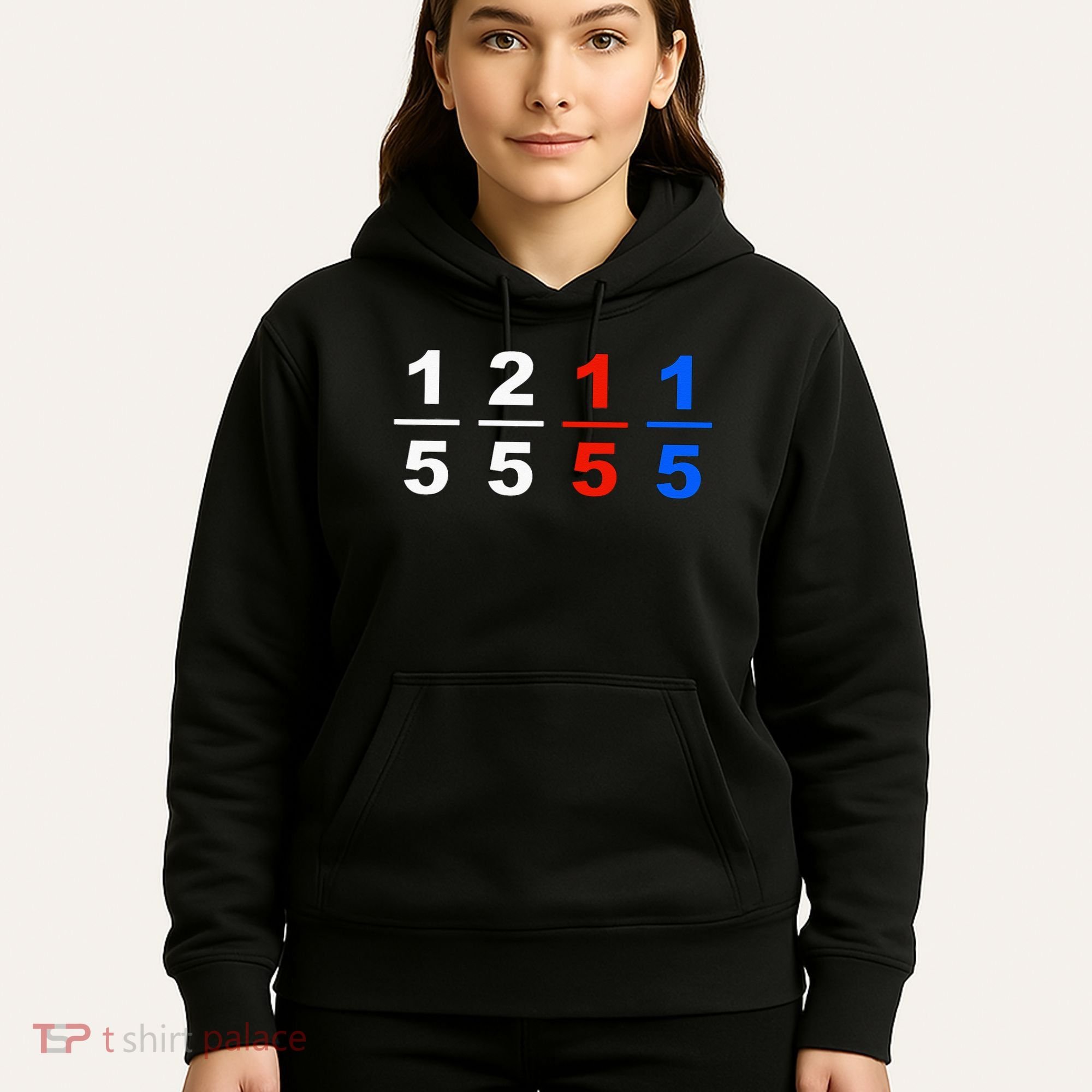 One Fifth Two Fifth Red Fifth Blue Fifth Funny Math Humor Hoodie