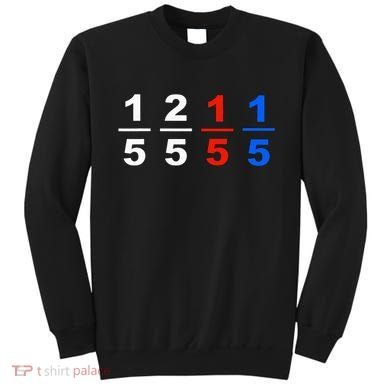 One Fifth Two Fifth Red Fifth Blue Fifth Funny Math Humor Sweatshirt