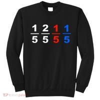 One Fifth Two Fifth Red Fifth Blue Fifth Funny Math Humor Sweatshirt thumb 0