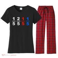 One Fifth Two Fifth Red Fifth Blue Fifth Funny Math Humor Women's Flannel Pajama Set thumb 0