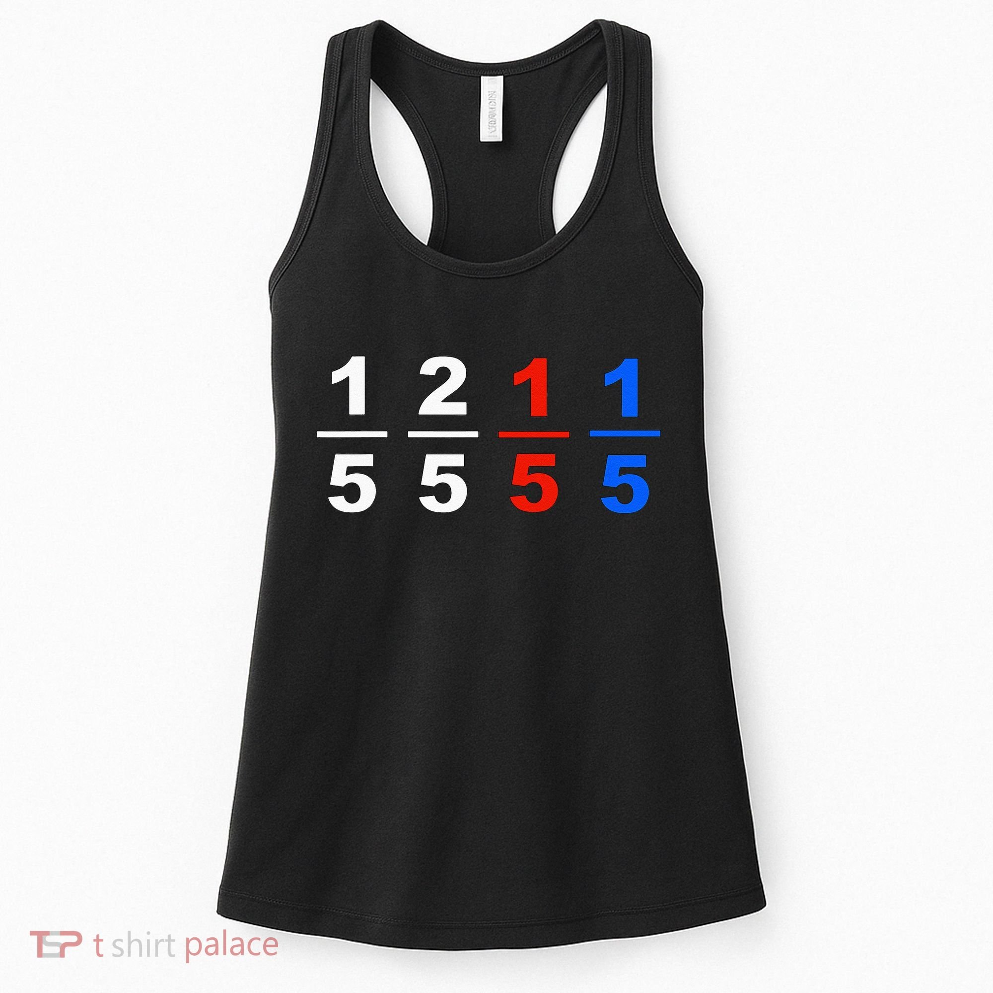 One Fifth Two Fifth Red Fifth Blue Fifth Funny Math Humor Women's Tank Top