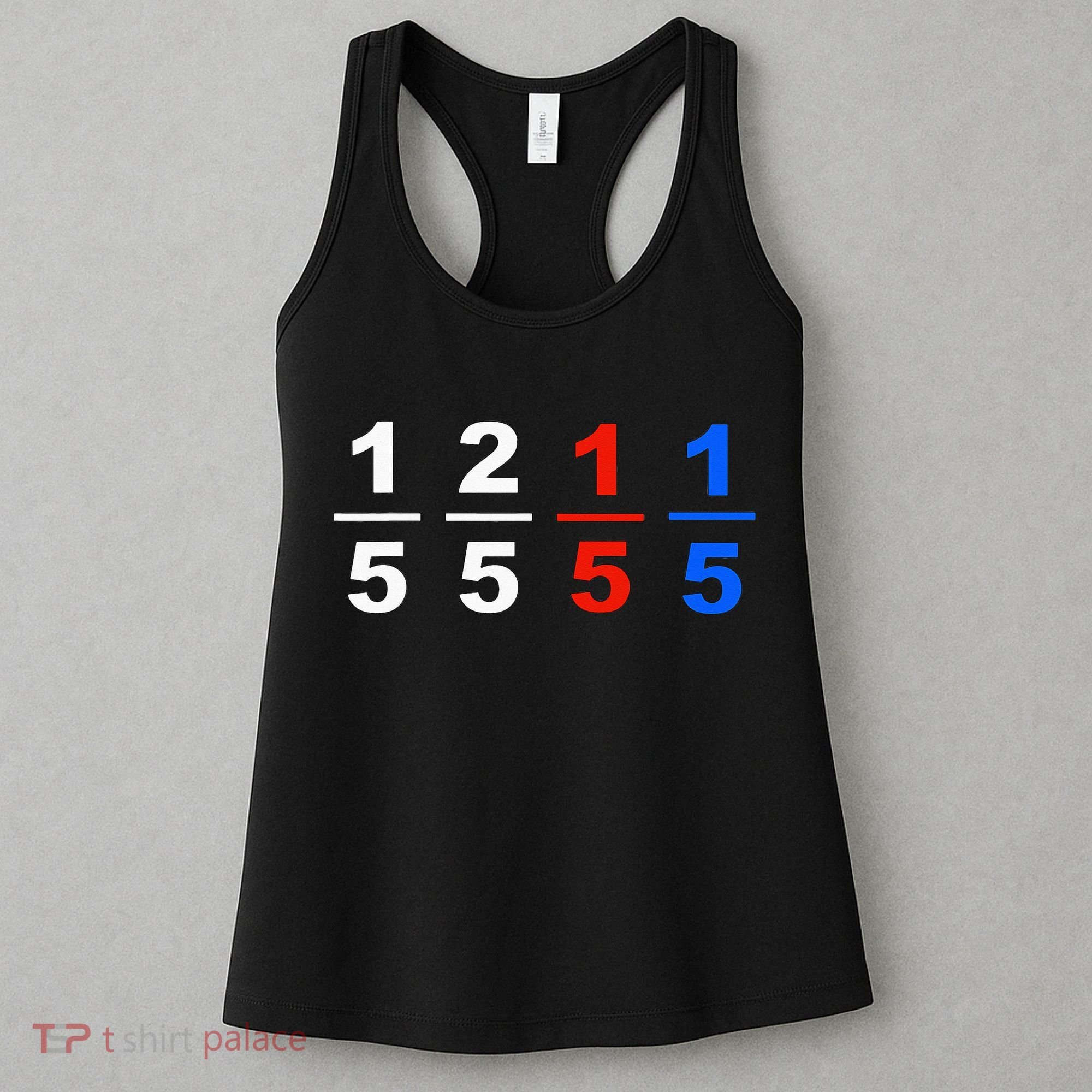 One Fifth Two Fifth Red Fifth Blue Fifth Funny Math Humor Women's Tank Top