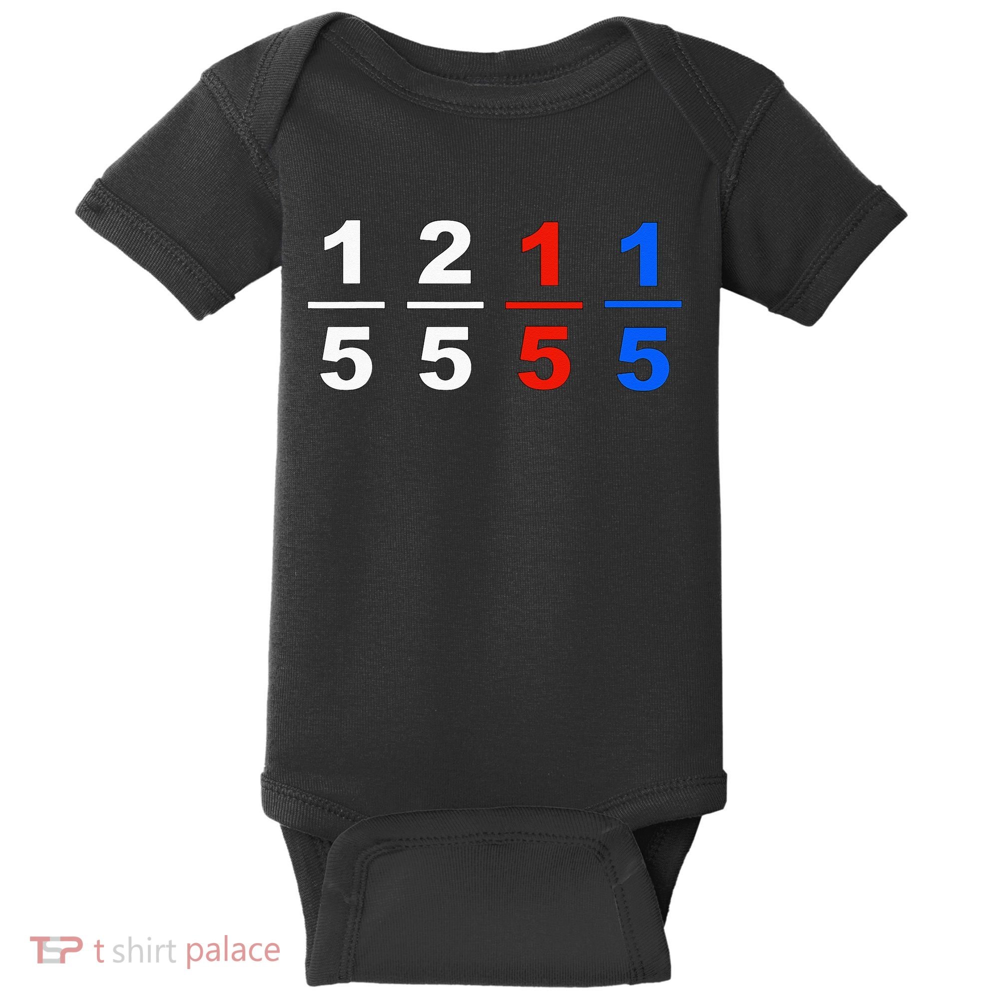 One Fifth Two Fifth Red Fifth Blue Fifth Funny Math Humor Baby Bodysuit