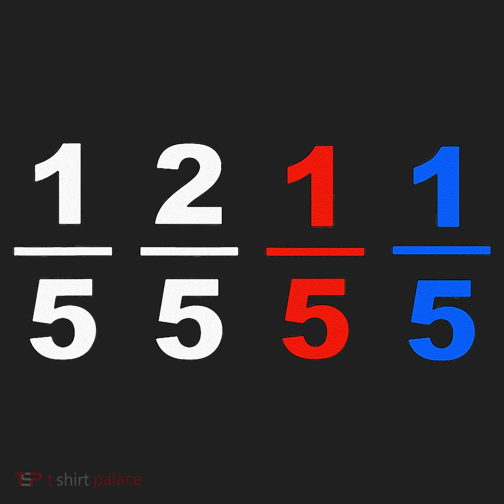 One Fifth Two Fifth Red Fifth Blue Fifth Funny Math Humor Hat