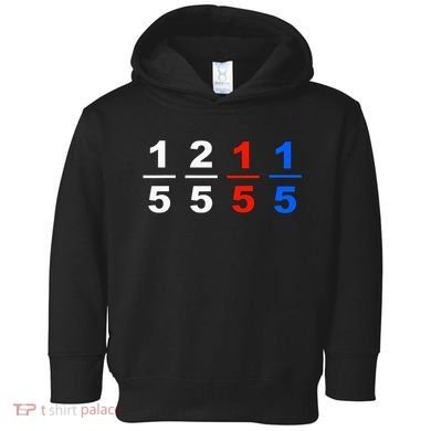 One Fifth Two Fifth Red Fifth Blue Fifth Funny Math Humor Toddler Hoodie
