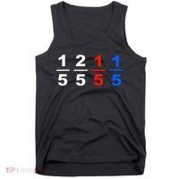 One Fifth Two Fifth Red Fifth Blue Fifth Funny Math Humor Tank Top thumb 0