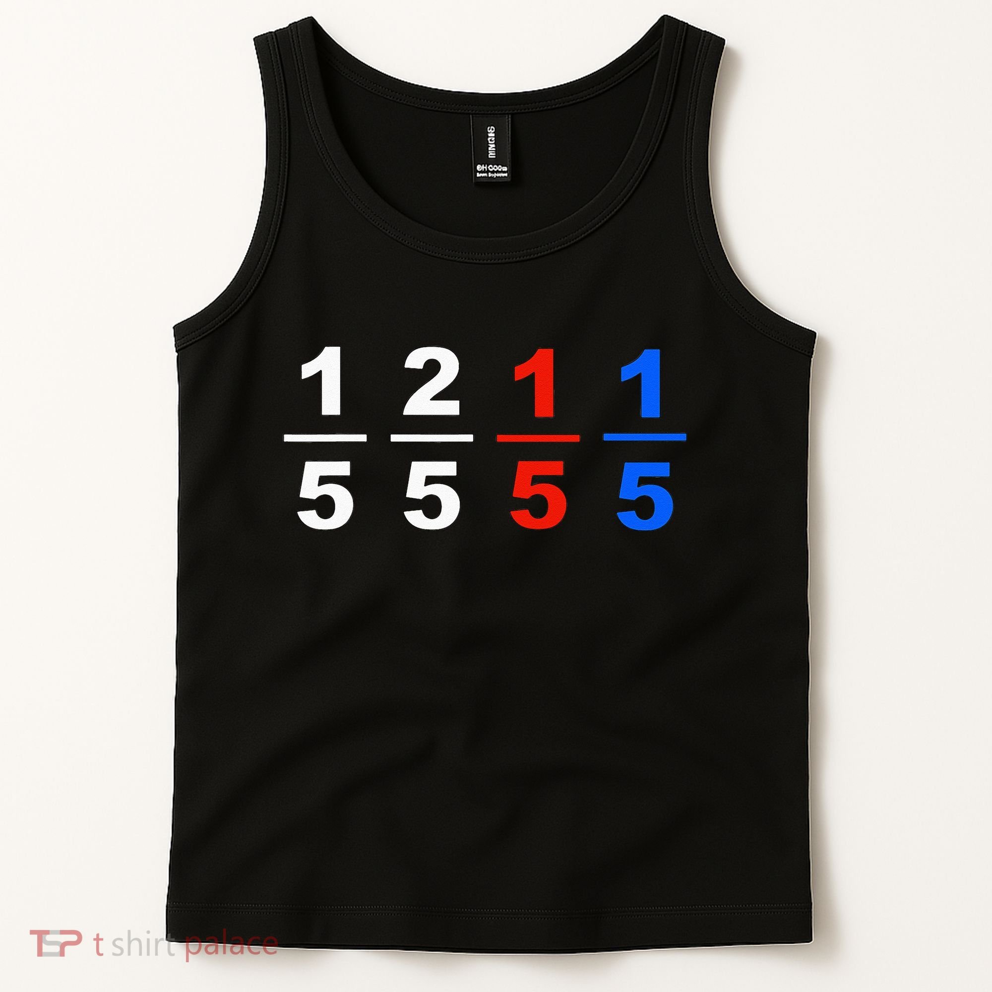 One Fifth Two Fifth Red Fifth Blue Fifth Funny Math Humor Tank Top