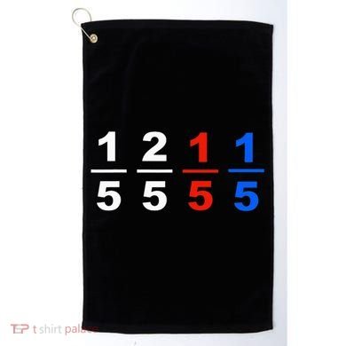 One Fifth Two Fifth Red Fifth Blue Fifth Funny Math Humor Golf Towel
