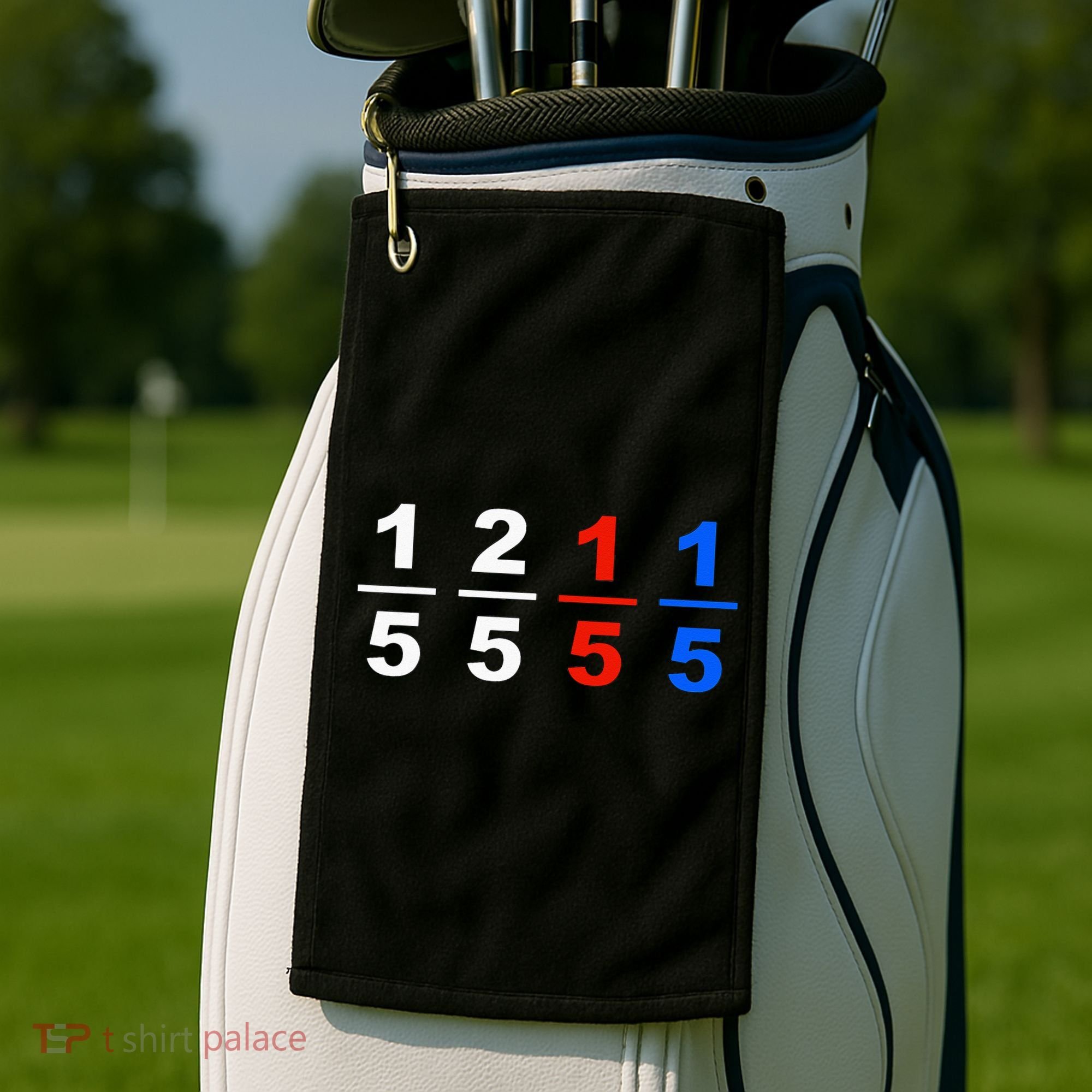 One Fifth Two Fifth Red Fifth Blue Fifth Funny Math Humor Golf Towel