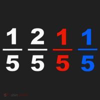 One Fifth Two Fifth Red Fifth Blue Fifth Funny Math Humor Golf Towel thumb 3