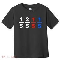 One Fifth Two Fifth Red Fifth Blue Fifth Funny Math Humor Toddler T-Shirt thumb 0