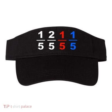 One Fifth Two Fifth Red Fifth Blue Fifth Funny Math Humor Visor